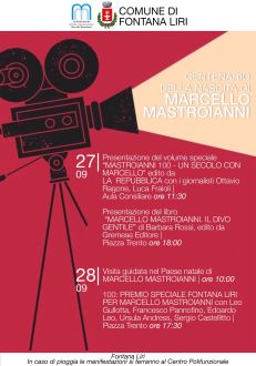 100 Anni di Marcello Mastroianni. Gli eventi a cura del Comune